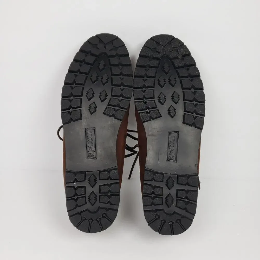 RJ Colt Schooner Mens Size 10.5 Brown Leather Lace Up Oxford Boat Shoes